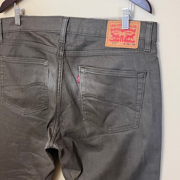 Levi's 511 Slim Fit Waxed Jeans - Men's Size 36*34 - Picture 4 of 10